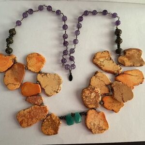 STUNNING  designer TOVA STONE and bead necklace.